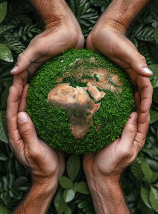 Ecology & Environment WordPress Theme for Aboutus Save the World illustration promoting eco-friendly lifestyle and environmental sustainability